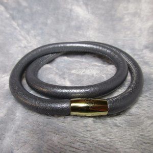 Endless Double Anthracite Metallic Bracelet Gold Clasp By JLO 8 inch NEW A69